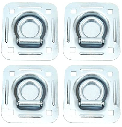 Leapiture Anello a D incasso per carico 4 pezzi 124x114 cm Ancoraggio per carico con montaggio a incasso 5000 libbre Anello a D per ancoraggio per carichi pesanti per camion,