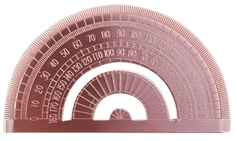 Pasador de medio círculo | Regla de cobre de 180 grados | Regla de semicírculo hecha de metal | para Dibujo Técnico y Carpintería