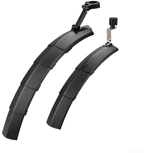 Valixirant Juego de guardabarros telescópicos para carretera y bicicletas - Delantero y trasero retráctil con liberación rápida ajustable, construcción de goma, ajuste de tubo de 17-28 mm, incluye luz