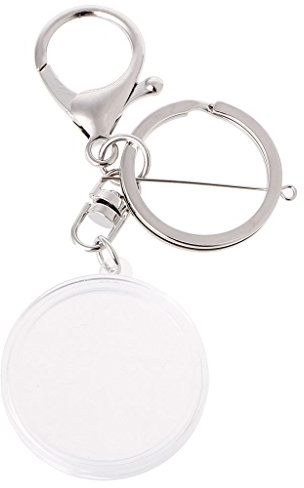 SimpleLife Capsule Porte-Monnaie en Acrylique avec Anneau de Protection pour Porte-clés en Alliage de Porte-clés de 27mm