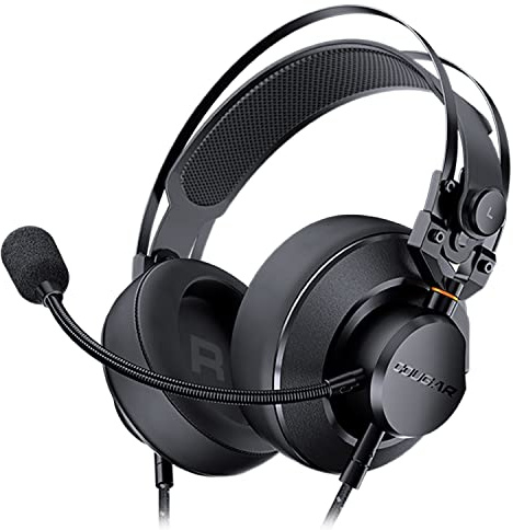COUGAR Gaming | Casque Micro Gaming | VM410 - Haut-parleurs à diaphragme en graphène - Microphone de 9,7 mm - Micro antibruit - Bandeau réglable - Prises Audio 3,5 mm