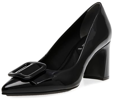 Anne Klein Women's Baretta Pump, Black Patent, 8 W