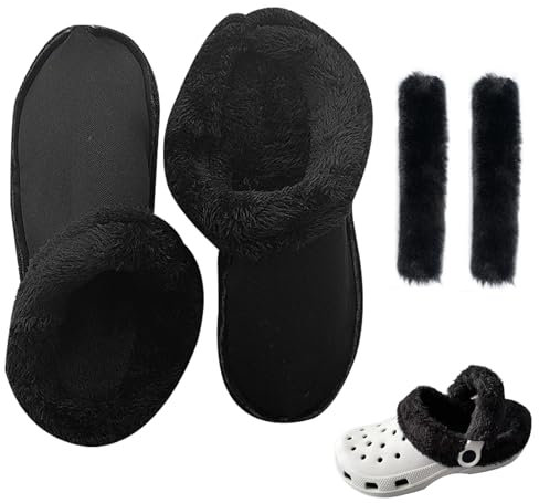 KASESSS Zapatos Forro Caliente, Forros de Piel Compatible con Crocs, Extraíbles y Cálidas Forro de Zuecos, Funda para Cordones, Fundas Cálidas para Zapatos, Longitud Interior de la Plantilla 240 mm