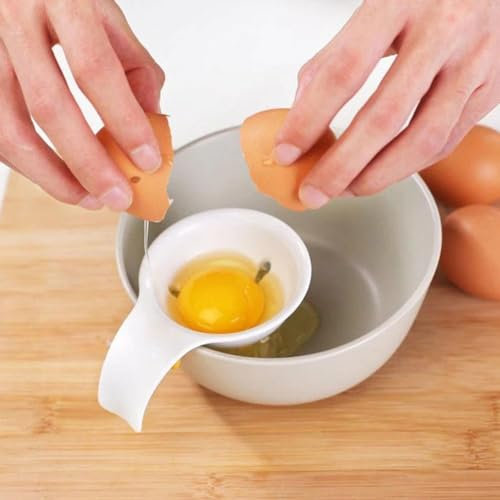 Egg Separator for Raw Eggs, Egg Yolk Separator with Bowl Clip, Plastic Egg Yolk White Separator, Egg Yolk White Separator Egg Sieve Divider, Cute Kitchen Gadgets Egg Whites Liquid Egg Yoke Separator