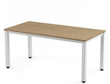 Rocada | Mesa de Escritorio con Estructura de Acero | Mesa de Oficina con Superficie de Madera | Mes de Despacho en Madera Roble y Estructura Color Blanco | 120x80 cm