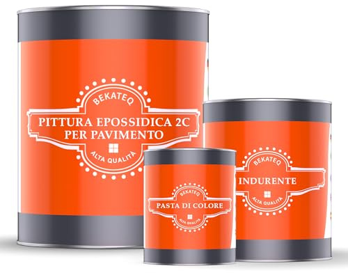 BEKATEQ 2C Resina epossidica 1kg Bianco perla I Pittura per pavimenti industriali, garage, officine I Vernice per calcestruzzo a basso odore, rivestimento per pavimenti interni e esterni BE-702