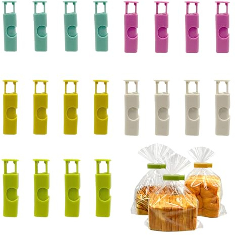 YJFY 20 Stück in 5 Farben Lebensmittel Taschen Verschlussclips Chip-Clips Verschlussclip für Snackbrot Für Küche, Snacks, Lebensmittel, Kaffee, Tiefkühlbeutel (5 Farben)
