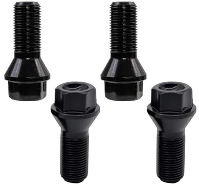 BASPHHH Bulloni Cerchio Compatibile con X1 X2 X3 X4 X5 X6 E70 E71 F20 F25 320i M8 Bulloni per Ruote Auto Dadi Cerchione in Acciaio Nero 36136781151 36136774896