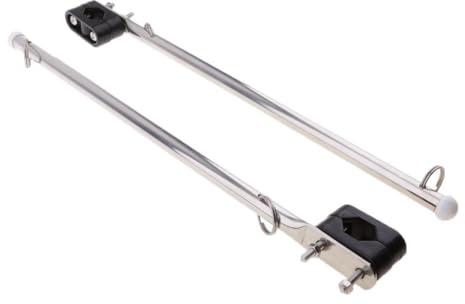 PIXZCSA Stainless Steel Marine Flag Staff Boat Yacht Premium Flag Pole Easy Hanging Durable 14 Inch Long Easy For Hanging For There Are 2 Eyelets On Pole Staff Suitable For Boat