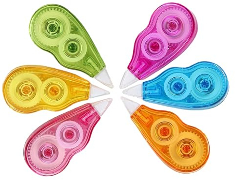 Milisten 6 Pièces Ruban Correcteur Portable 12 Mètres Prise Confortable en Pp Léger, Accessoire Pratique pour Fournitures Scolaires et Usage Domestique Couleur Aléatoire