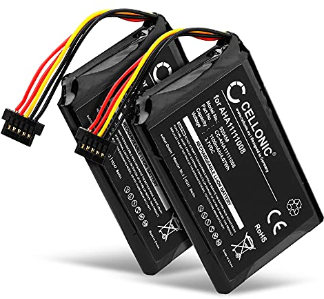 CELLONIC, Battery for Navigation, compatible with TomTom Go Premium X, 5000, 5200, 6000, 4PL60 (3.7V, 1100mAh) 2 Pieces