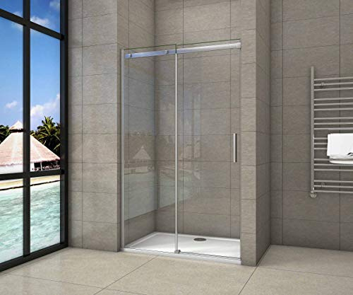 AICA Porta Doccia Scorrevole 110x195cm Nicchia Anticalcare Vetro temperato da 8 mm anti infortunistico