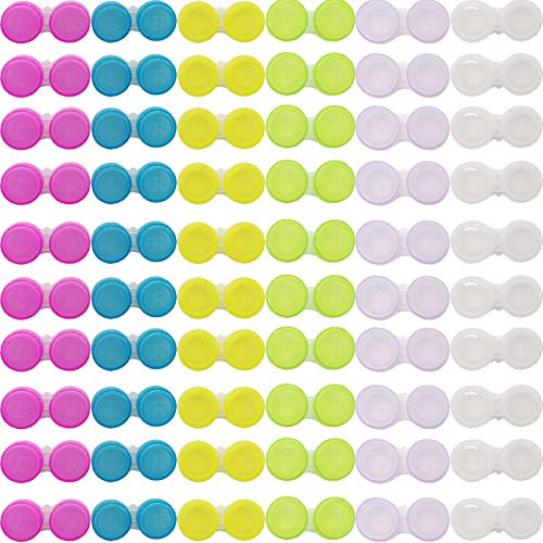 RONYOUNG 60PCS Contact Lens Cases Contact Lens Holder Box Left/Right Eyes Contact Lens Container, 6 Colors