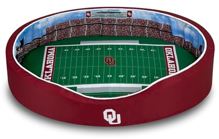 StadiumSpot Officially Licensed NCAA Premium Oval Dog Bed, Oklahoma Sooners, Medium