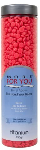 More For You Film Hand Wax Beans Pet Titanium (rosa) 450 g – Cera calda per la depilazione Hot Wax Sir Agda