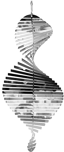 BGGG Moulins à vent 3D en acier inoxydable Résistant à la décoloration Argenté pour cour et jardin, intérieur ou extérieur