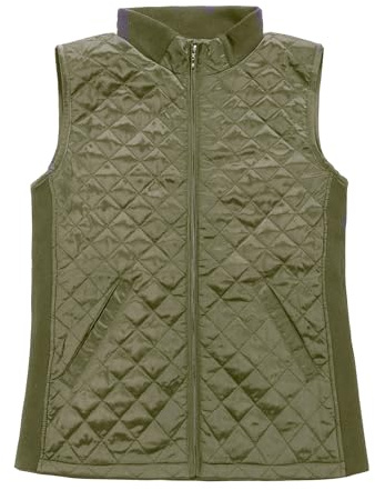 Bienzoe Women Quilted Casual Vest: Lightweight Sleeveless Jacket Green XL