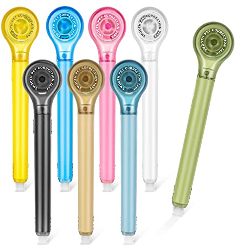 8 Pack Correction Tape Pens, 8 Color Comfortable Pen Shape Correction Pen Tape Pens Easy to Use Applicator for Instant Correction School Office Supplies, 1/5 X 236