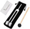 CLKE Stimmgabel-Set, 128 Hz, aus Aluminium, therapeutische Stimmgabel, 128 Hz, therapeutisch, mit einem kleinen Schlüssel, einem Hammer aus Silikon, einer Tasche aus Flanell, silberfarben