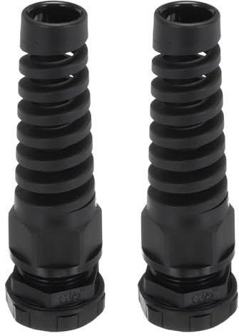 QUARKZMAN 2Pièces Glande de Câble Étanche Ip68 G1/2 6—12mm Connecteur de Cordon d'Adoucissement de Tension Réglable en Nylon Spiralé pour Câble, Noir