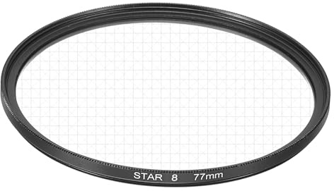 Sourcing Map 77mm Starburst Star Lens Filter, Black, Aluminum & Optical Glass, Minimalist Style