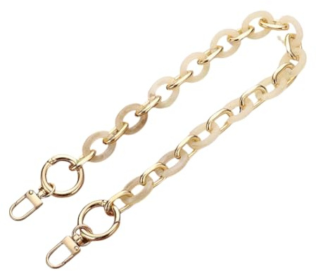 WANYI 40CM Cadena para Bolso Resina Acrílica Cadenas de Metal Correas de Hombro Cadena de Repuesto con Hebillas para Bolsos de Hombro Carteras(Beige)