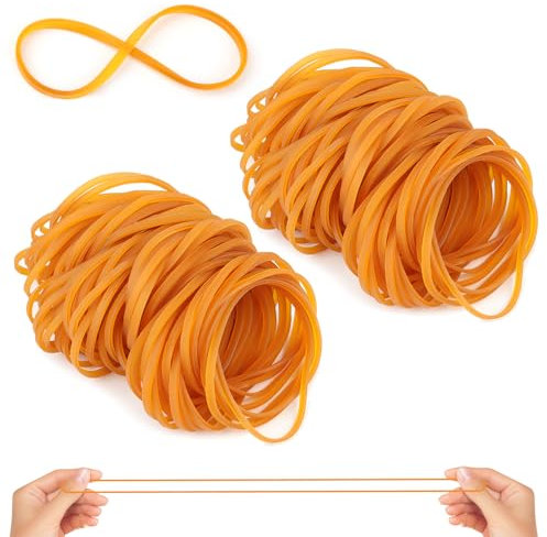 VFANDV Gummibänder 200 Stück, 60 x 3 mm Langlebig und Reißfest Gummis Wiederverwendbar büro haushaltsgummi, Gelbe