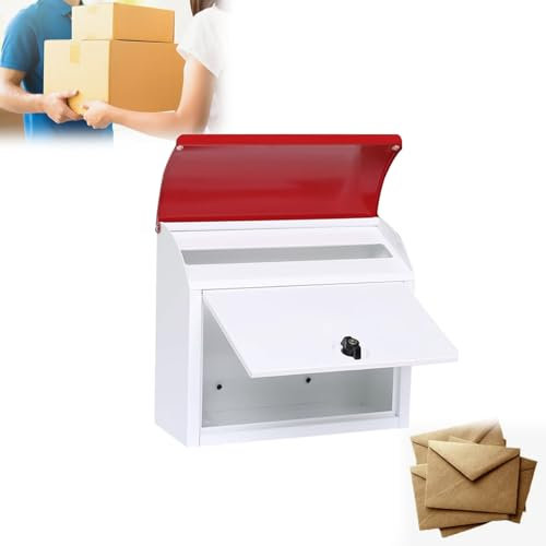 LFHWHKJ Cajas de entrega de paquetes con tapa abatible de 40 cm for exteriores, contenedor de entrega de paquetes con almacenamiento seguro, buzón de cartas con tapa con cerradura, buzón antirrobo imp