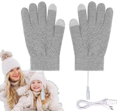 Heating Gloves for Women,USB Electric Touchscreen Mittens Hand Warmers,Winter Gloves - for Men Women Kids Camping Football Motorcycle Work Running