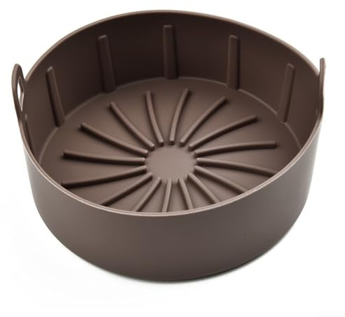 Silikon-Topfzubehör für Luftfritteuse, nicht und hitzebeständig, spülmaschinenfest und für bessere Luftzirkulation und Feuchtigkeitsspeicherung (braun)