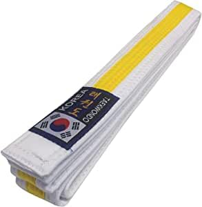 Budodrake Korea Taekwondo Gürtel weiß-gelb (Mittelstreifen) (200)