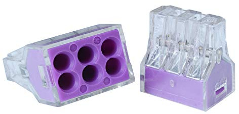 YXQ 6 Port Push-in Wire Connector Wall Nut PCT-106 Conductor 18-12AWG Wires for Junction Boxes (50pcs)