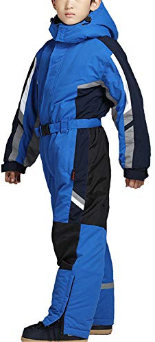 YOJOLO Kinder Skianzug Jungen Mädchen Einteilige Skibekleidung Winddicht Wasserdicht Winter Thermo Schneeanzug Für Kinder Kleinkind,Blau,146~152cm