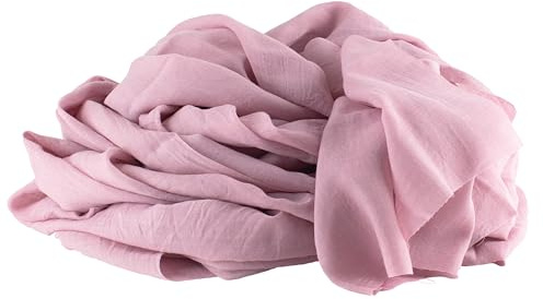 100%Mosel Tessuto in Mussola per Decorazioni, in Rosa (48 cm x 5 m), 66 g/m², Runner molto sottile, delicata Decorazione da Tavola per Compleanni & Matrimoni