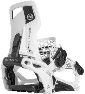 Nidecker Unisex-Erwachsene Supermatic Snowboard-Bindungen, Weiss/opulenter Garten, XL (11-15)