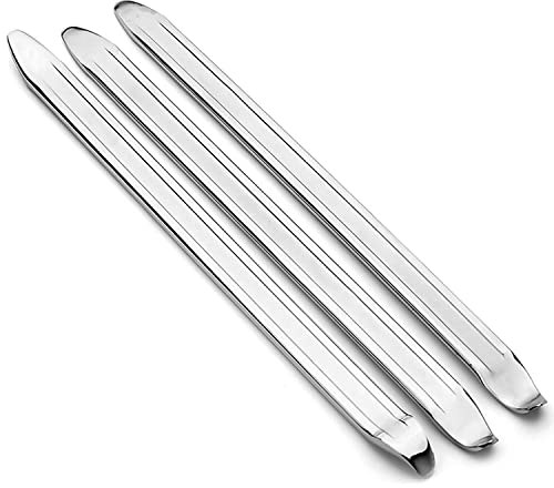SALADOCY 3 Stücke Fahrrad Reifenheber, Montierhebel Motorrad, 30 cm Reifenhebel Reifenentferner Reifenmontage Werkzeug für Motorrad und Fahrrad(Silber)