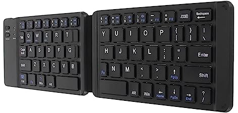 Tunt Hopfällbart Tangentbord, 3.0 Lyx Bekväm Skrivstabil Anslutning Dubbel Vikbar Hopfällbar -tangentbord för Tablet PC (svart)