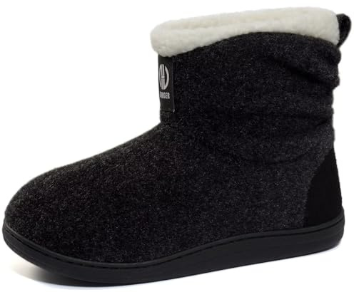 GURGER Botas de Casa Mujer Invierno Fieltro Zapatillas de Estar por Casa Calientes Botines Pantuflas