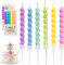Geburtstagskerzen, 12 Stücke Bunte Geburtstagskerzen für Torte, Helical Kerzen Geburtstag, Kuchenkerzen Birthday Candles für Geburtstag, Party, Weihnachten