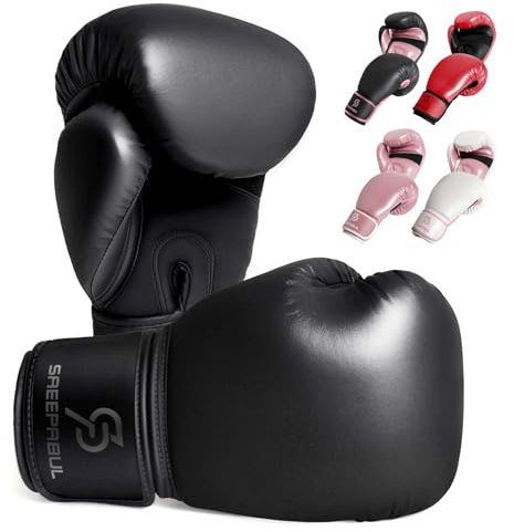 SAEEPABUL S200 Boxing Gloves for Men and Women Suitable for Boxing Kickboxing Mixed Martial Arts Maui Thai MMA Heavy Bag Fighting Training Black, 10oz