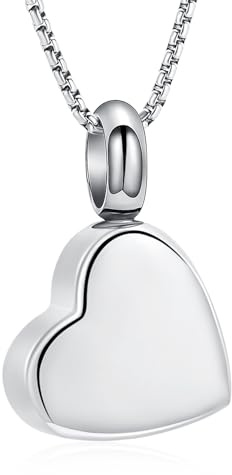 Lutande hjärta kremation urna halsband för aska rostfritt stål memorial aska berlock keepsake-smycke