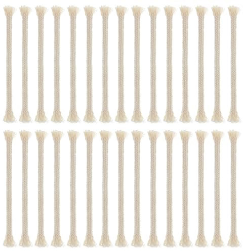 Ymapinc - 30 mechas de repuesto para lámpara de aceite, 16 cm de largo, de algodón y queroseno, mecha de farol para velas de interior, quemador de alcohol