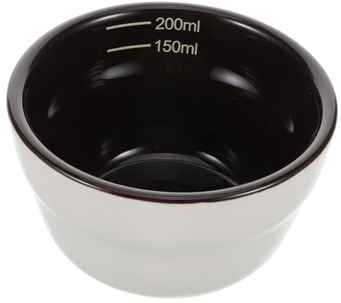 CIYODO Tasse De Revue D'échelle De Ménage Bols De Service Gobelets Gradués Tasse De Ménage Tasses De Dégustation Tasse à Ventouses Tasse à Café Petit Bol Blanche Céramique