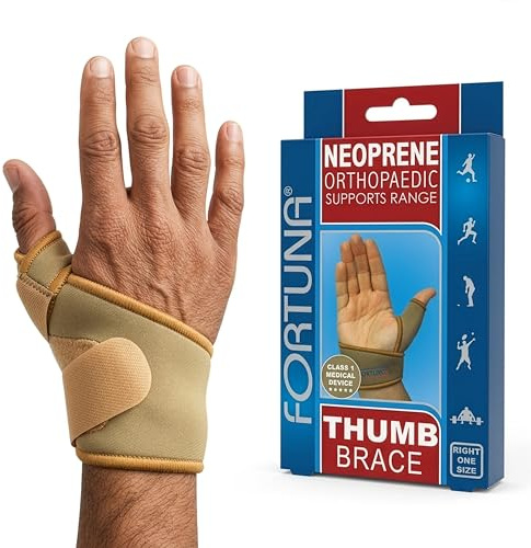 FORTUNA - Soporte de neopreno para pulgar, soporte para el pulgar para artritis, alivio del túnel carpiano y dolor de muñeca, universal para mano izquierda o derecha, vendaje de compresión y protector