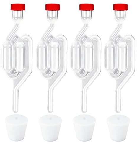 Xgvzs Lot de 4 tubes de fermentation transparents pour bonbonne à vin, fermentation de choucroute
