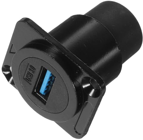 Zerodeko Adaptador USB 3.0 Hembra Negro para Montaje en Panel, Conector Recto Tipo D de Paso, Acoplador de Extensión USB 3.0, Accesorio de PC y Metal para Transferencia de Datos Rápida