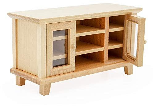 Odoria 1/12 Scale Dolls House Miniature TV Stand Cabinet Dollhouse Furniture Accessories, Burlywood