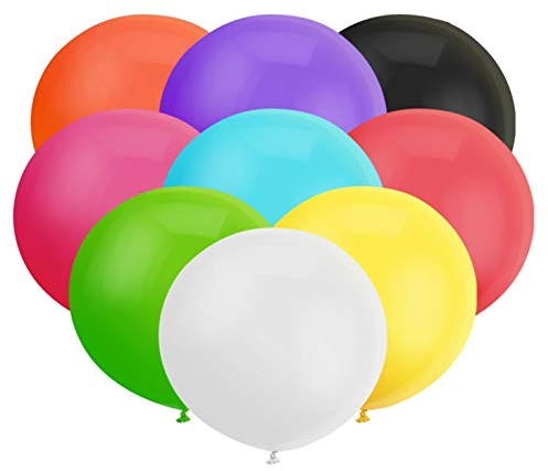 GuassLee 30 Pack 18 Inch Assorted Latex Balloons, Thick Giant Balloons Multicolour for Birthdays, Weddings Party, Graduation Decorations