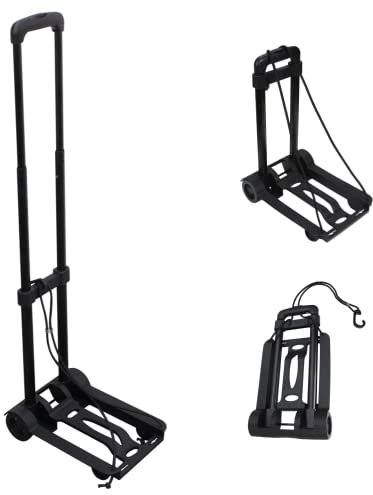 Carretilla plegable 40 Kg / 88 lbs 2 ruedas negro Carrito carga