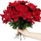 Homcomodar Künstliche Weihnachtsstern 4 Stücke Poinsettia Weihnachtsblume künstliche Blume Ornamente für Hochzeit Weihnachten Party Dekoration(Rot)